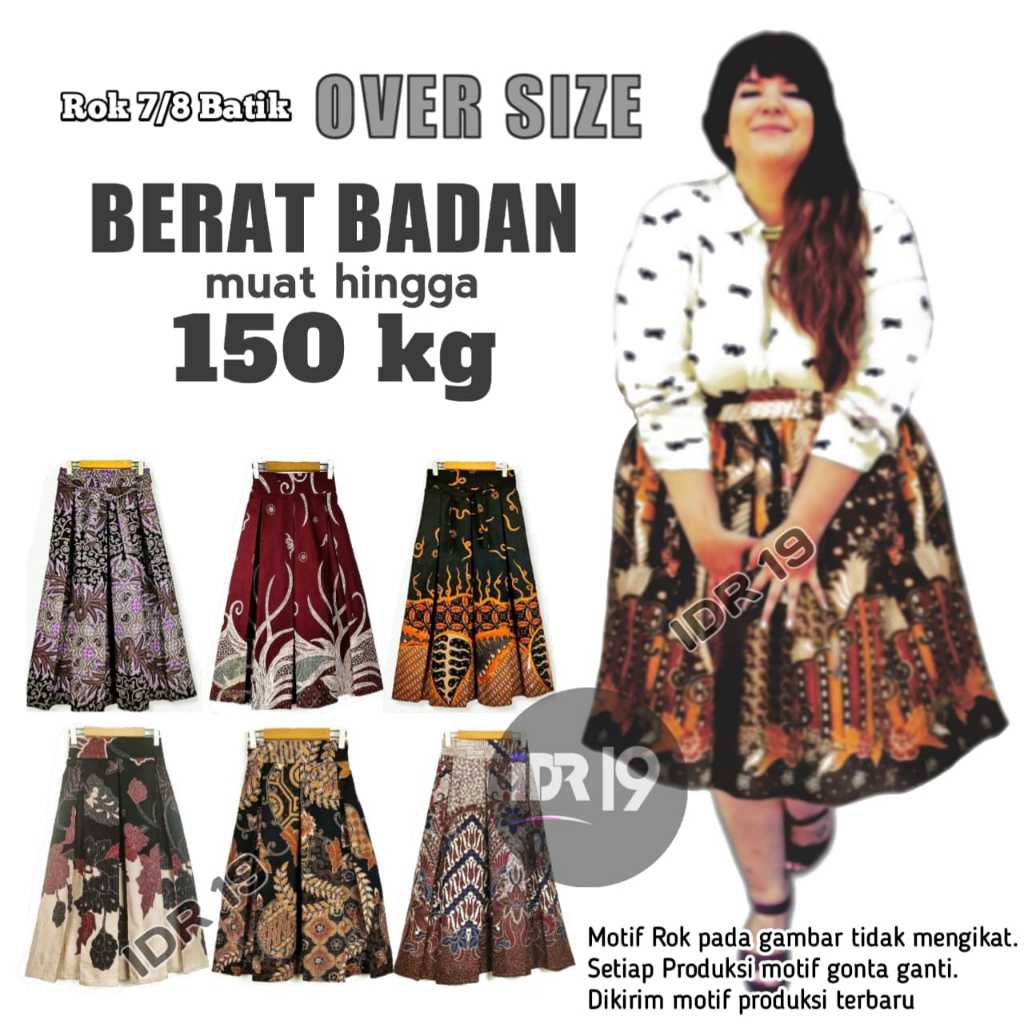 Rok batik 7/8 Over size super Jumbo Rok Batik jumbo Korean Style Rok cargo wanita
