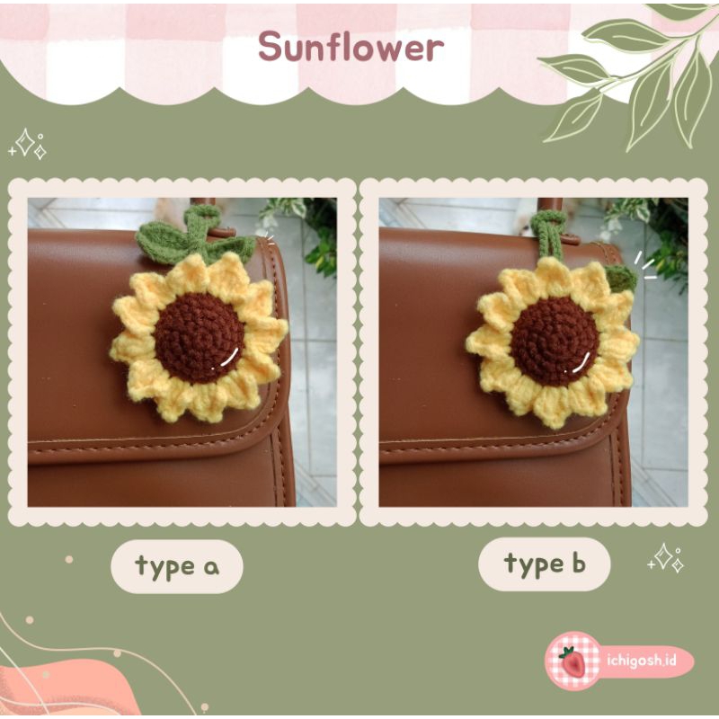 ichigosn.id - Sunflower Bag Charm Handmade