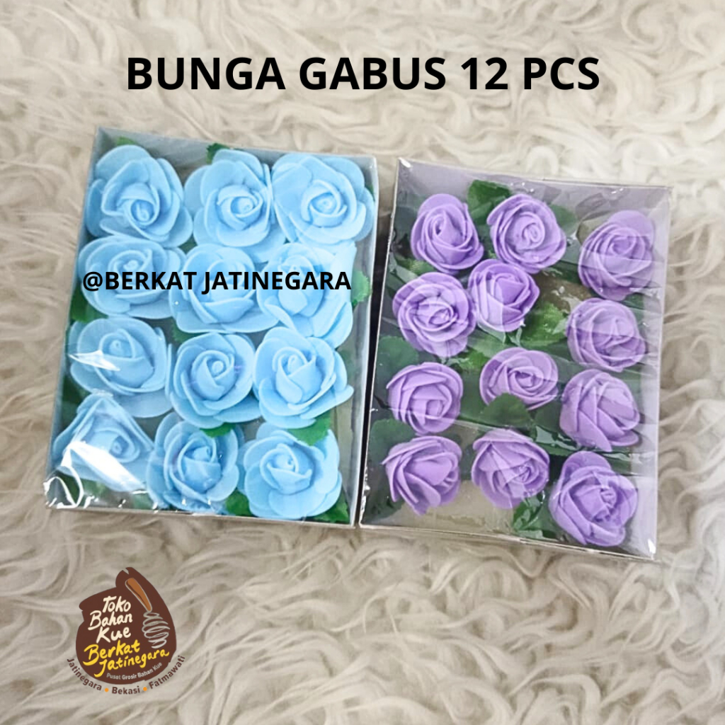 BUNGA GABUS 12 PCS / HIASAN KUE BUNGA MAWAR / HIASAN BUNGA GABUS