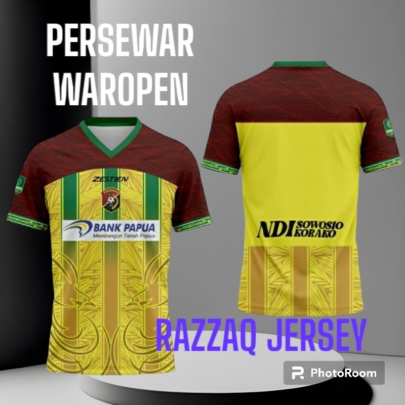 JERSEY PERSEWAR WAROPEN FULL PRINTING GRATIS NAMA DAN NO PUNGGUNG
