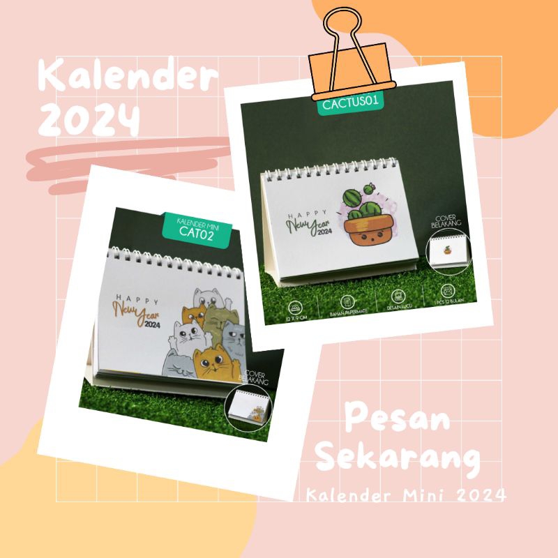 

Kalender Meja Mini 2024/ Kalender Duduk/ Kalender Meja