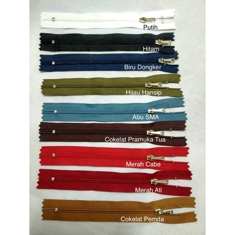 Resleting YKK CFC-39 Kepala Besi | 1 Lusin Campur Warna