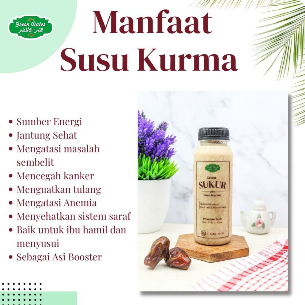 

SUSU KURMA FRESH / MINUMAN SEHAT DAN NYEGERIN / TERBUAT DARI KURMA ASLI