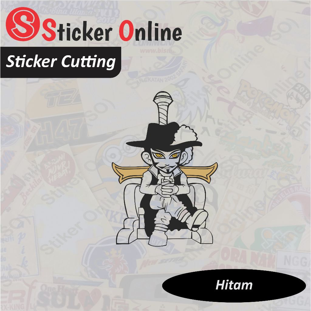 Stiker Dracule Mihawk | Sticker Cutting One Piece Mihawk Motor Mobil