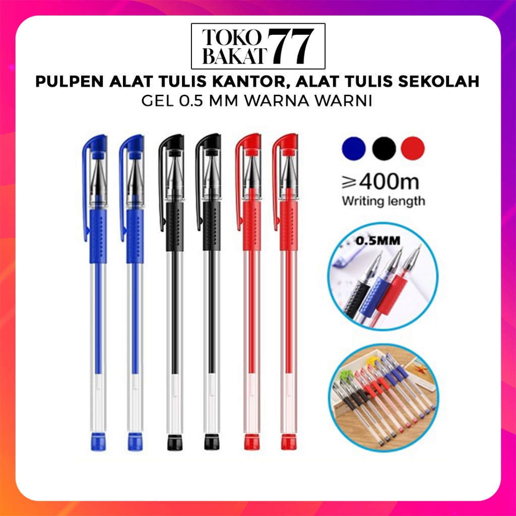 

PULPEN ALAT TULIS KANTOR, ALAT TULIS SEKOLAH GEL 0.5 MM WARNA WARNI