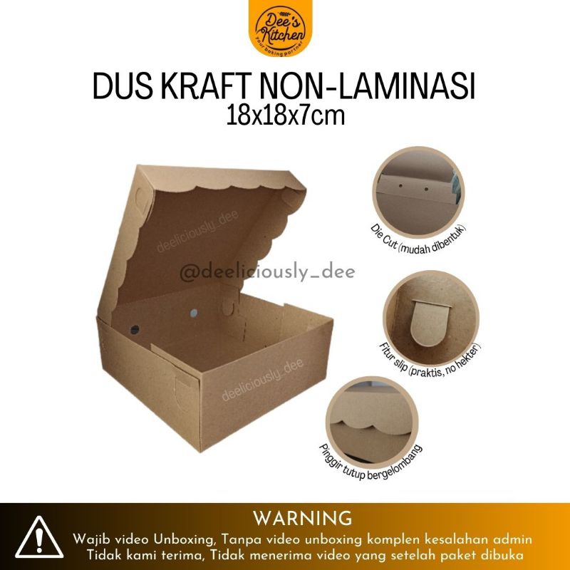 

[Pak/10 pcs] DUS KRAFT/DUS NASI/ BOX NASI COKLAT NON LAMINASI 18x18x7cm