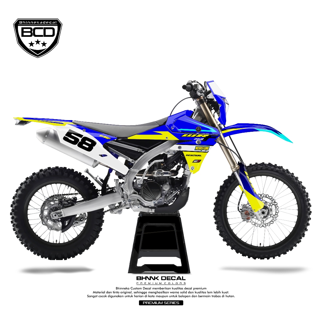 DECAL STICKER YAMAHA WR 250F BIRU KUNING DESIGN