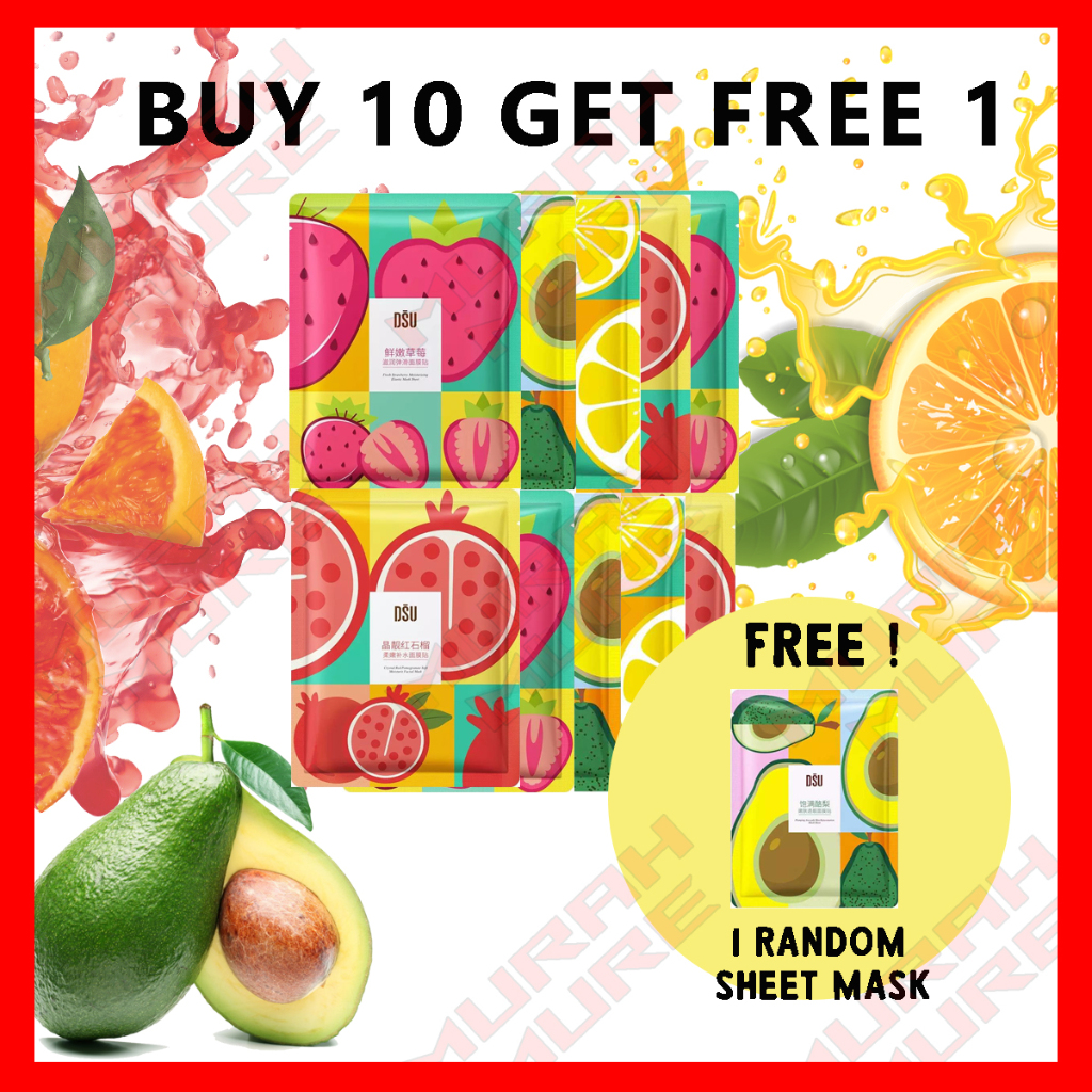 [COD] BELI 10 GRATIS 1 MASKER RANDOM - DSU NATURAL FRUIT SKIN CARE MASK MASKER SHEET Moisturizing Me