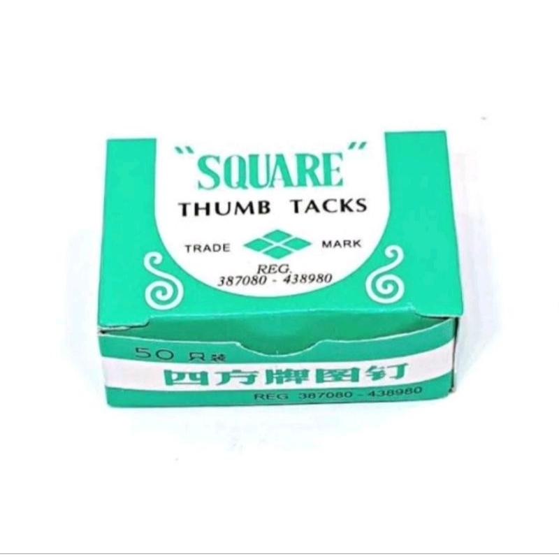 

PAKU PAYUNG SQUARE/THUMB TACKS 1 PACK (isi 50 pcs)