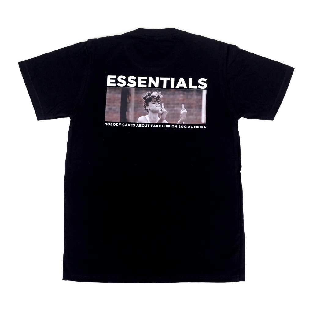 BAJU KAOS T-SHIRT ESSENTIALS PREMIUM COTTON COMBED KATUN PREMIUM HITAM/BLACK PUTIH/WHITE
