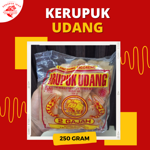 

Kerupuk/Krupuk Udang Dua Gajah Langsung Goreng 250gram