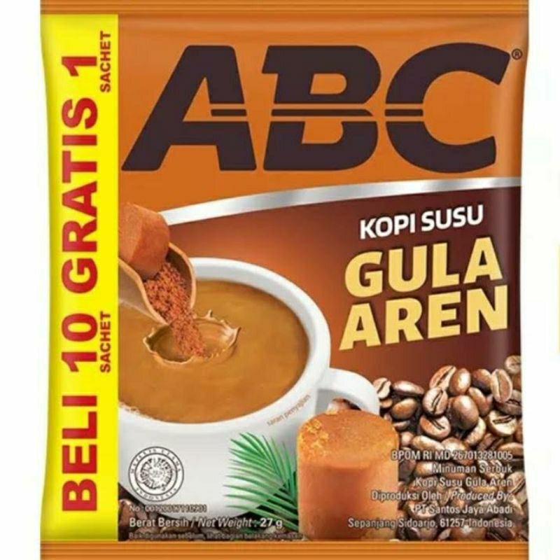 

KOPI ABC GULA AREN 27gr 1renceng isi 11sachet