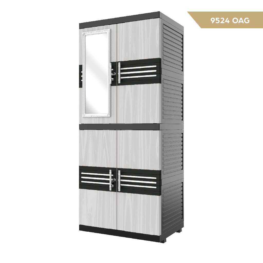 JUMBO - Lemari Plastik Naiba Fit Susun 4 Full Kunci