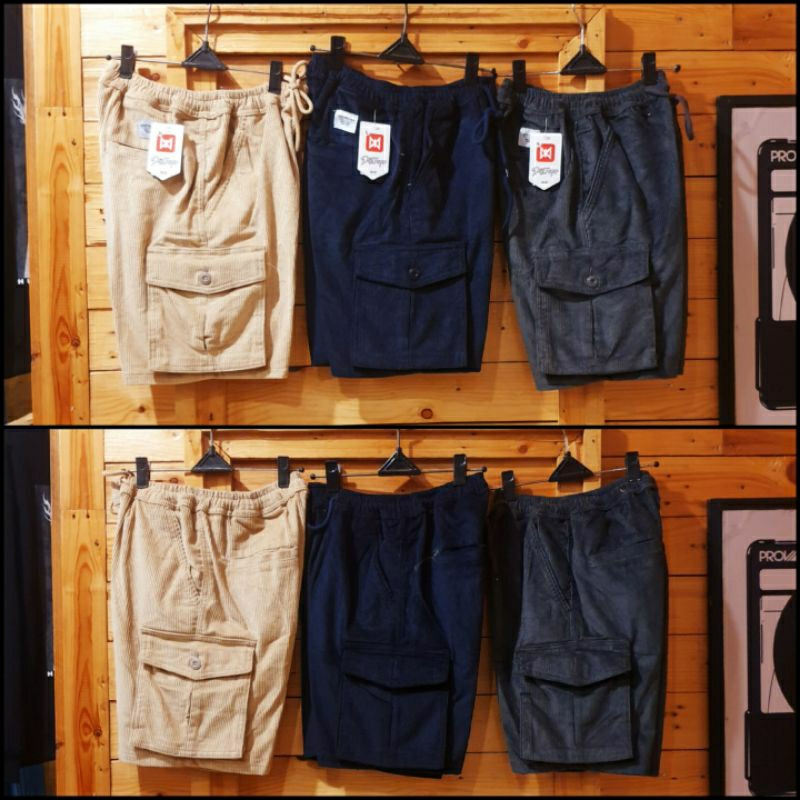 CELANA PENDEK KARGO CORDUROY DESTROYER TERBARU ORIGINA DISTRO - CELANA KARGO PENDEK SANTAI BAHAN COR
