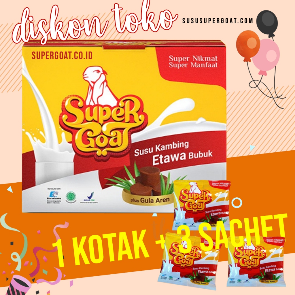 

Susu SuperGoat 1 kotak bonus toko 3 sachet