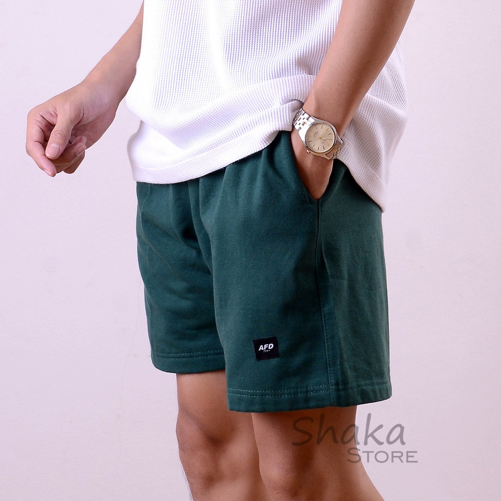 Celana Pendek Boardshort Sweatpants Boxer Pria Wanita Santai Casual Murah Warna Hijau Botol