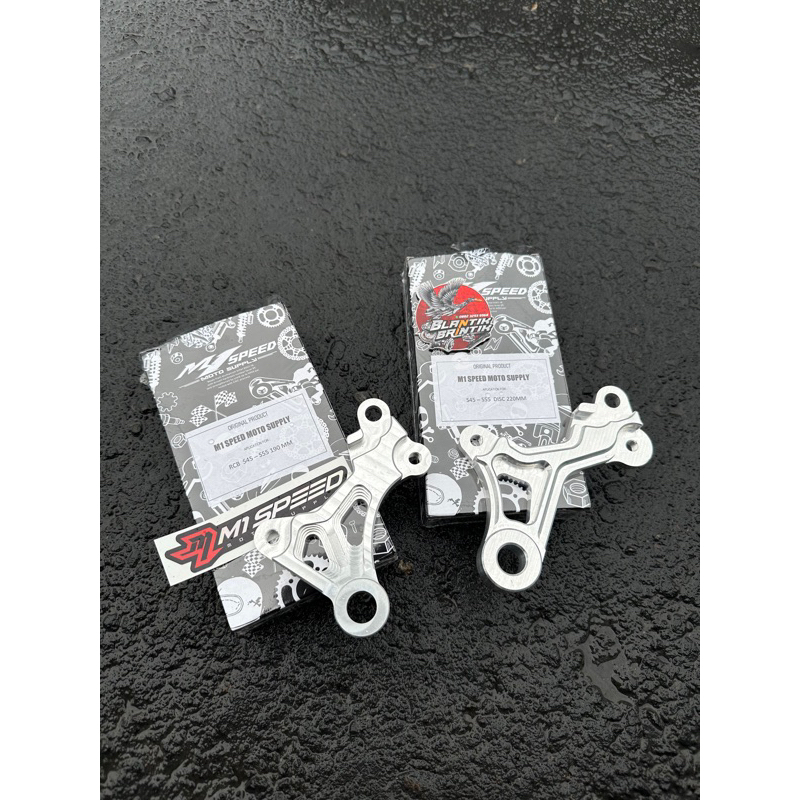 Breket Kaliper CNC RCB s-55 s-45 sama belakang pnp arm kaze ukuran disc 190mm 220mm (supra dd, yamah