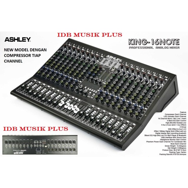 Mixer 16 Ch Ashley KiNG16 KiNG 16 NOTE Original