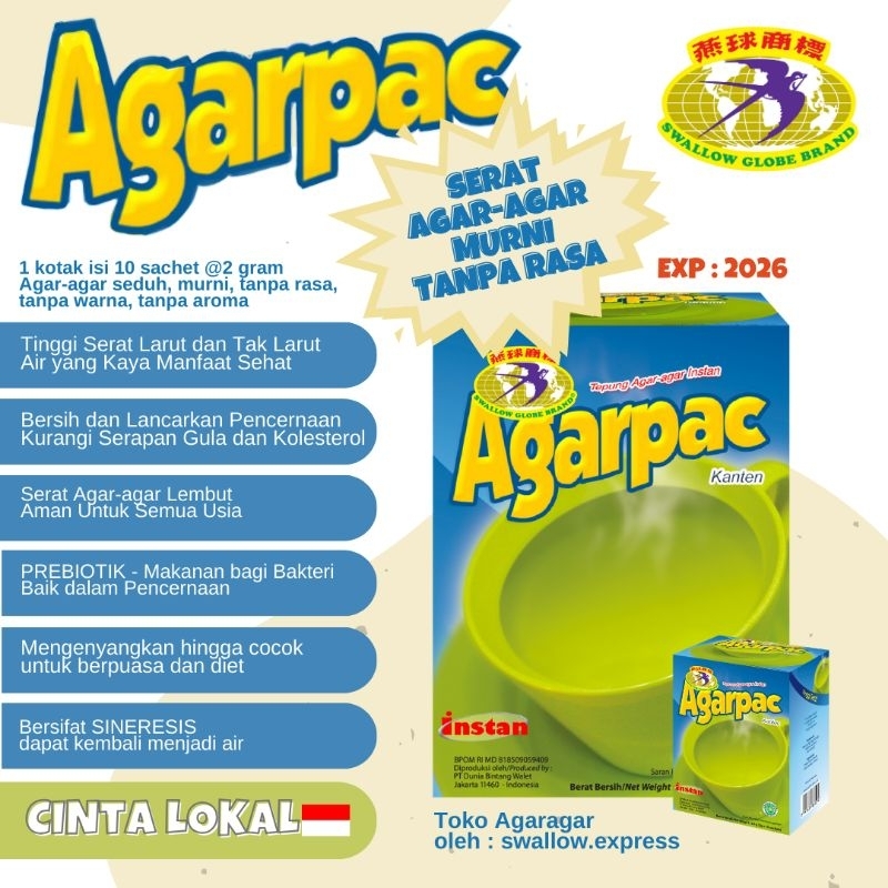 

AGARPAC 10 sachet Tepung Agar-agar Campuran Minuman Diet Sehat