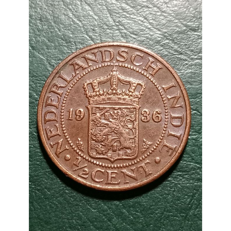 Koin kecil Ned indie 1/2 Cent Tahun 1936