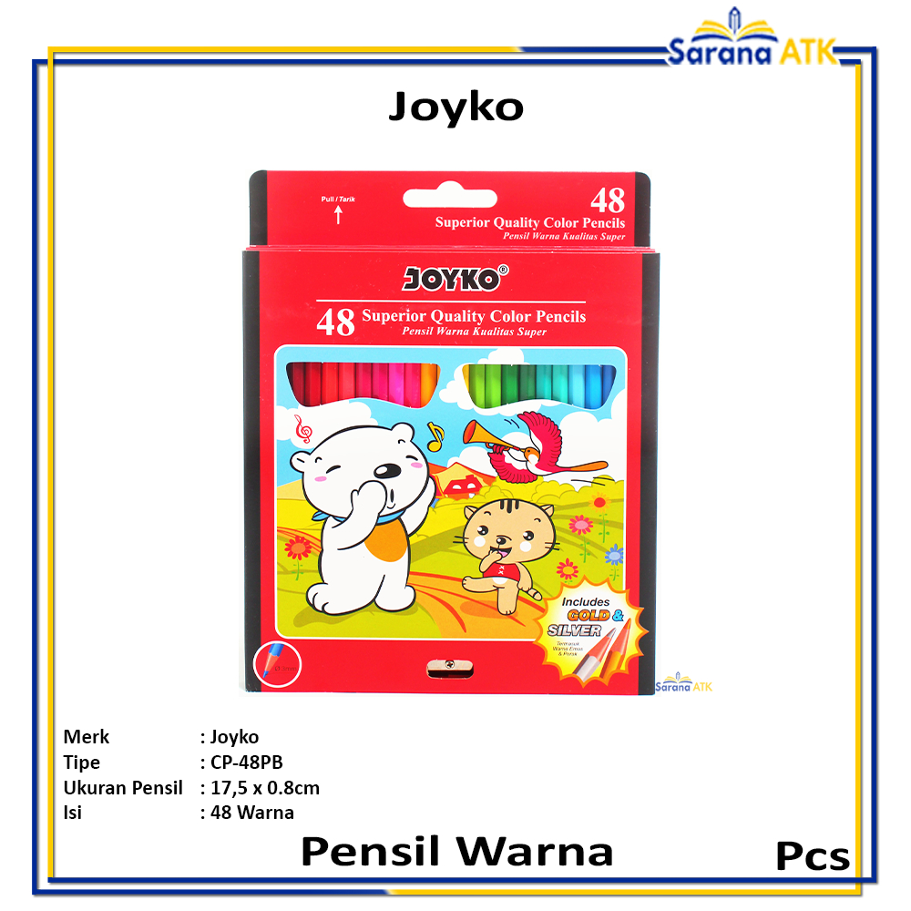 

Joyko - Color Pencil CP-48PB Pensil Warna 48 Warna - Pcs