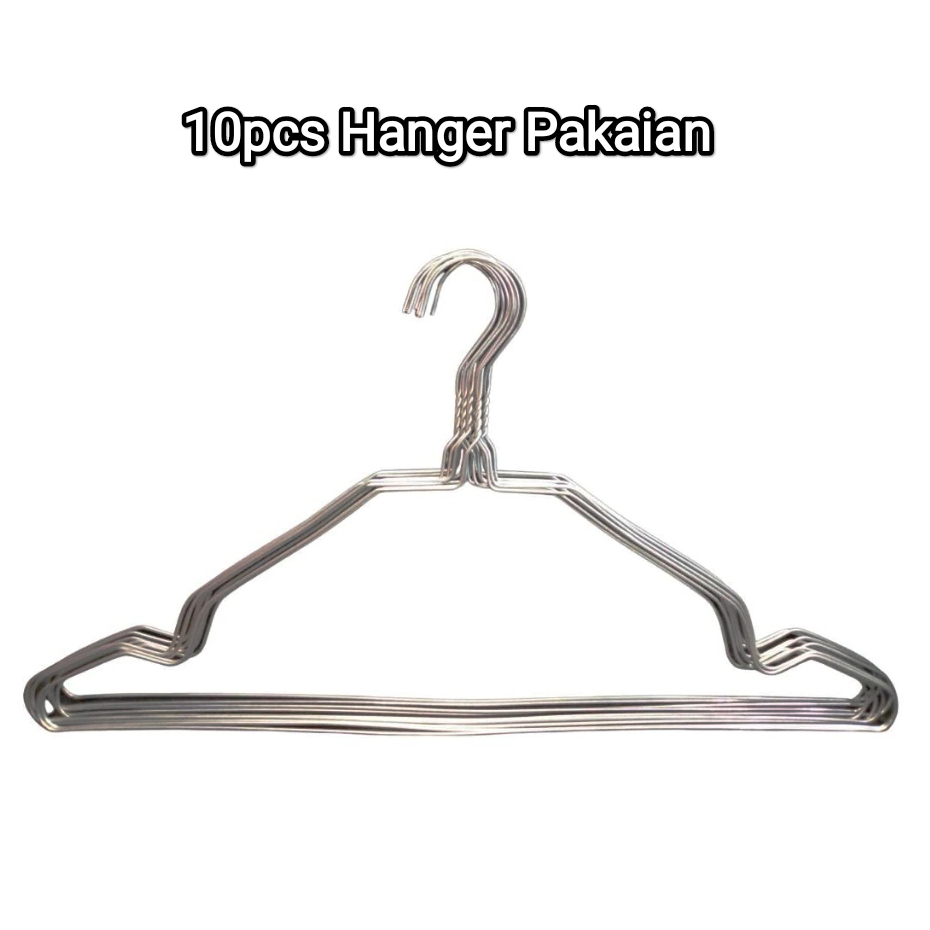 Hanger Hangger Gantungan Jemuran Baju Pakaian Stainless 10PCS Multifungsi