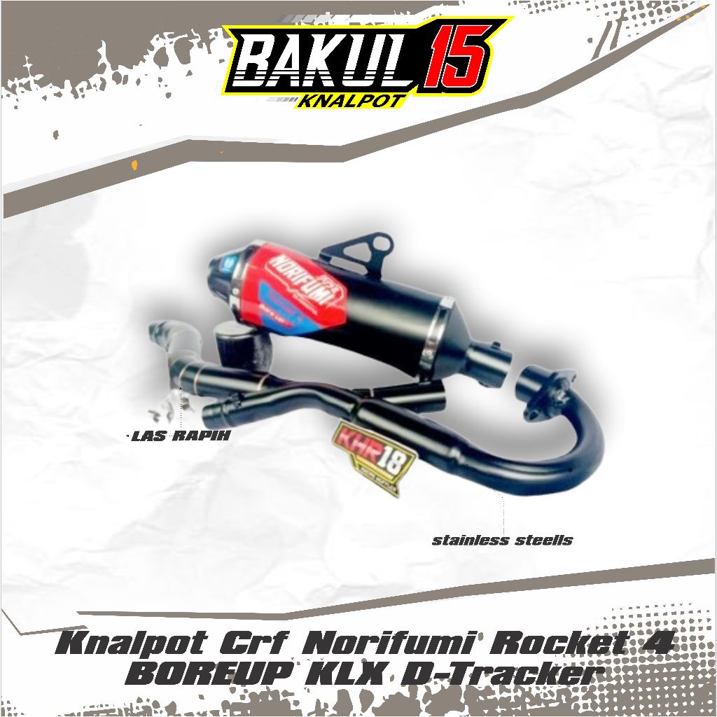 knalpot crf Norifumi rocket 4 BOREUP KLX D-Tracker mesin standar