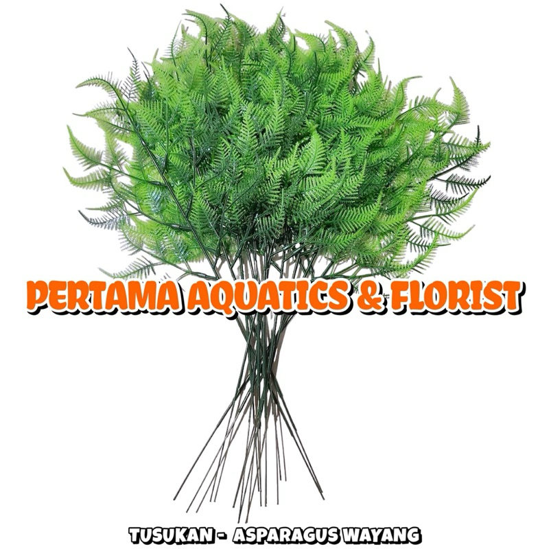 Lusinan Isi 12 Pcs Daun Tancap Asparagus Wayang/ Bunga Plastik/ Bunga Hiasan/ Bunga Artificial/ Bung