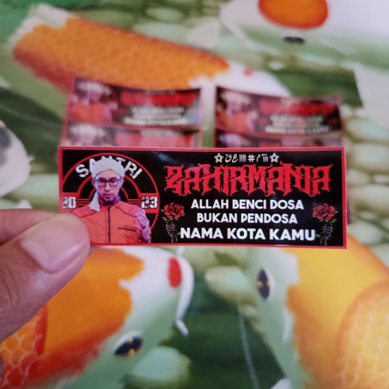 

(Minimal Order 10 pcs) Stiker AZ ZAHIR MANIA Warna Merah, Vynil/Hologram, Tahan Air, Tahan Lama