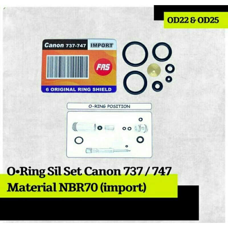oring set canon 747 737 original - oring - oring set canon - sil - silset canon - sil set