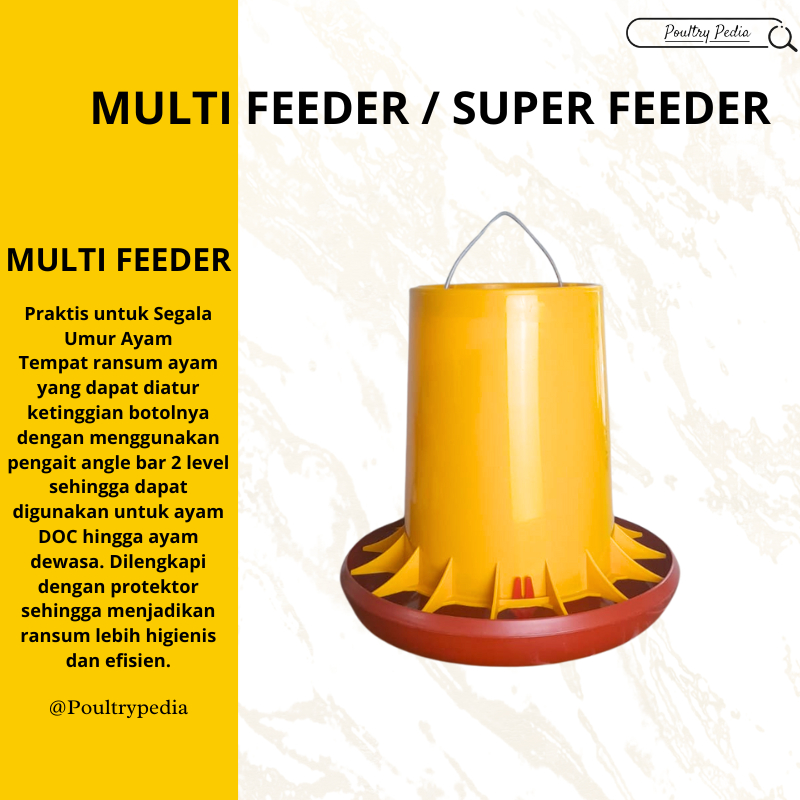 Multi feeder / super feeder 5kg | tempat pakan ayam | tempat makan ayam pedaging | tempat pakan ayam