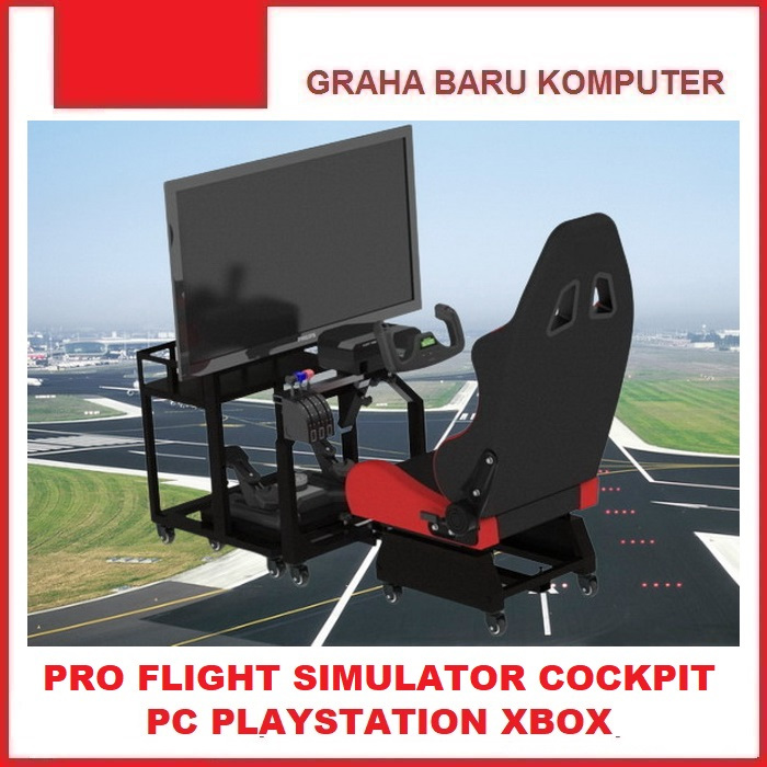 Pro Midpose Cockpit - Flight Simulator Gaming Seat Kursi Rig Simulator Pesawat Kursi Flight Simulato