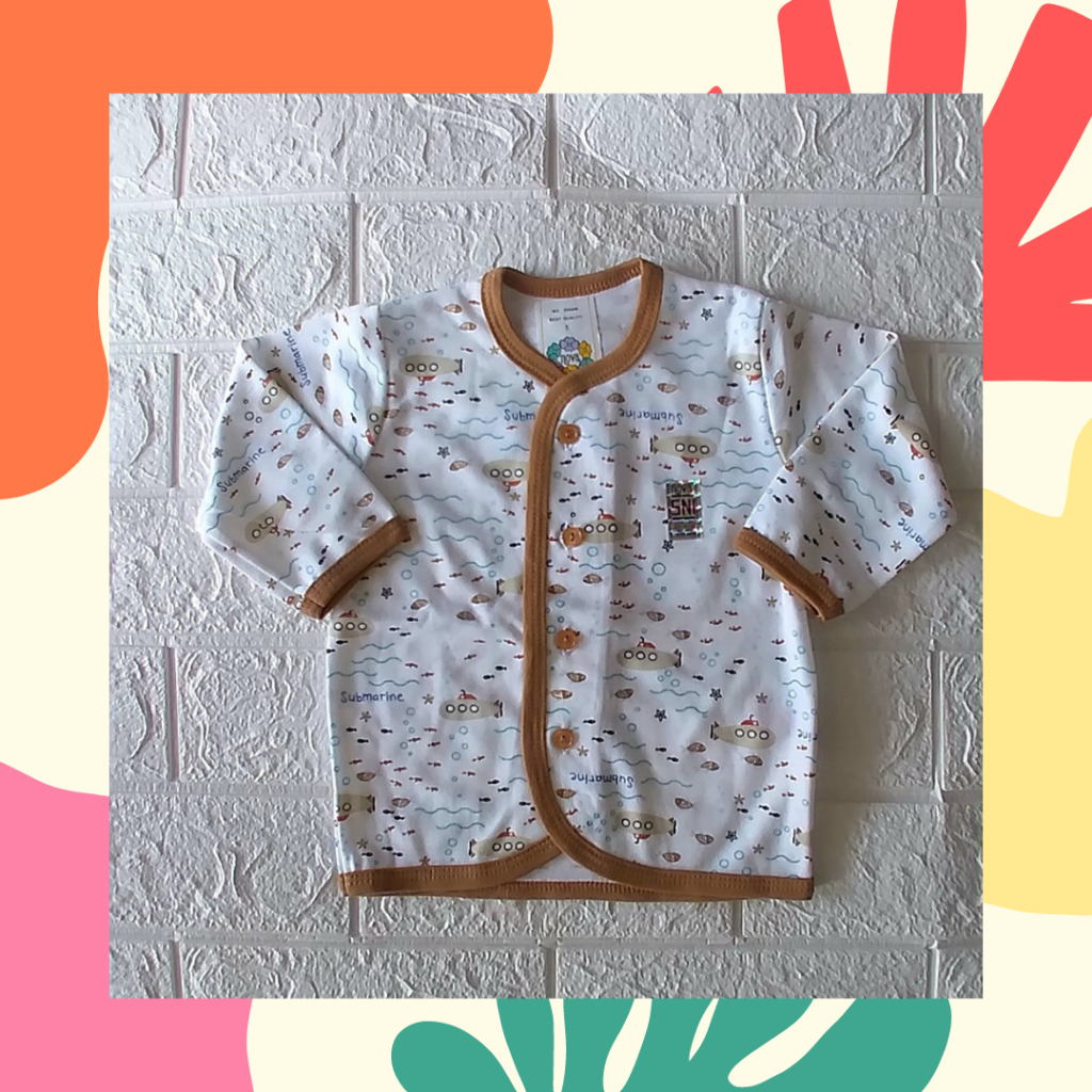 Baju Bayi Lengan Panjang Motif Submarine Size S (3-6 bulan), M (6-9 bulan), L (9-12 bulan) Nova