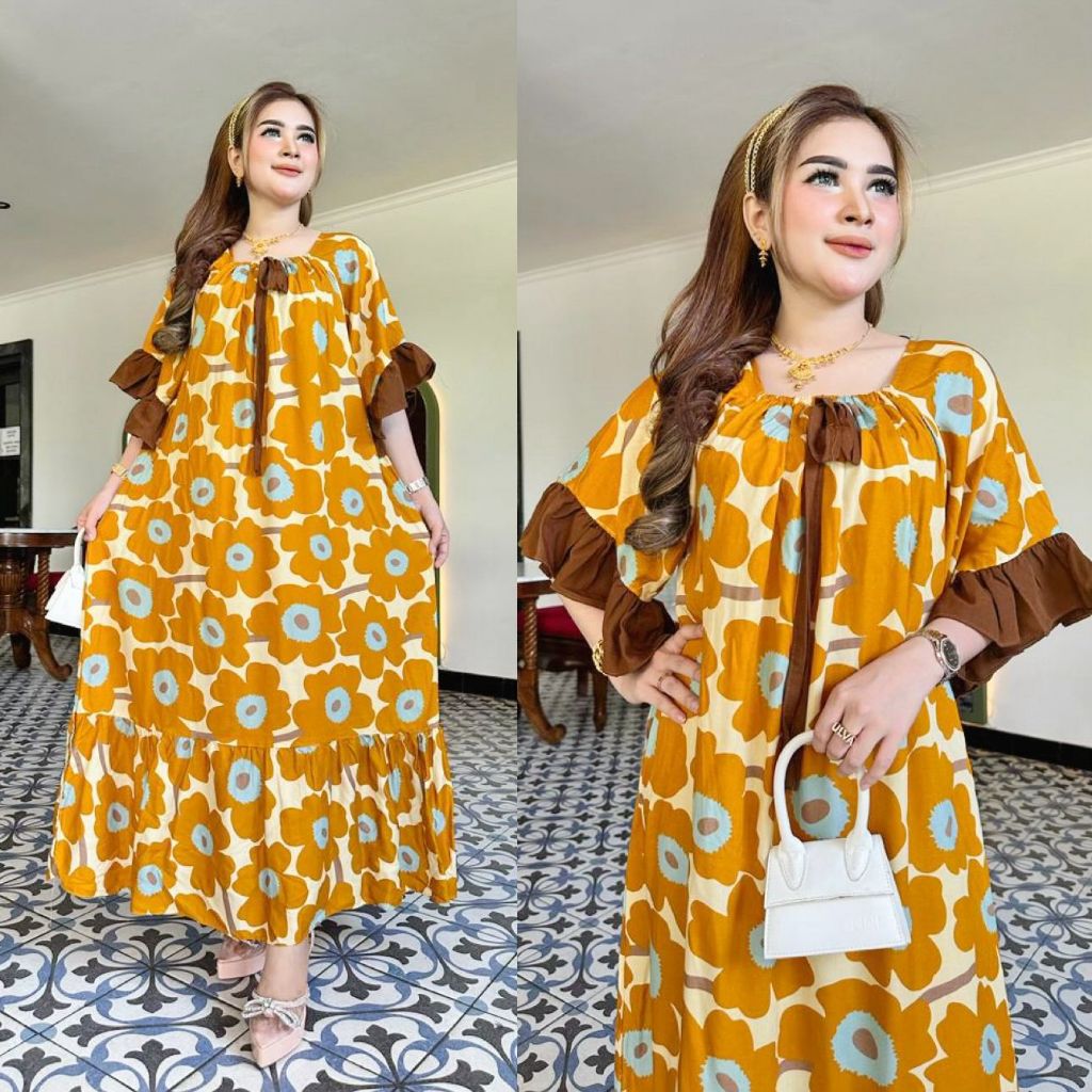 Daster Dress Wanita Kekinian Home Dress Homedress Jumbo LD120 Fuji Laluna Lady Leopard Leo Leona Lon