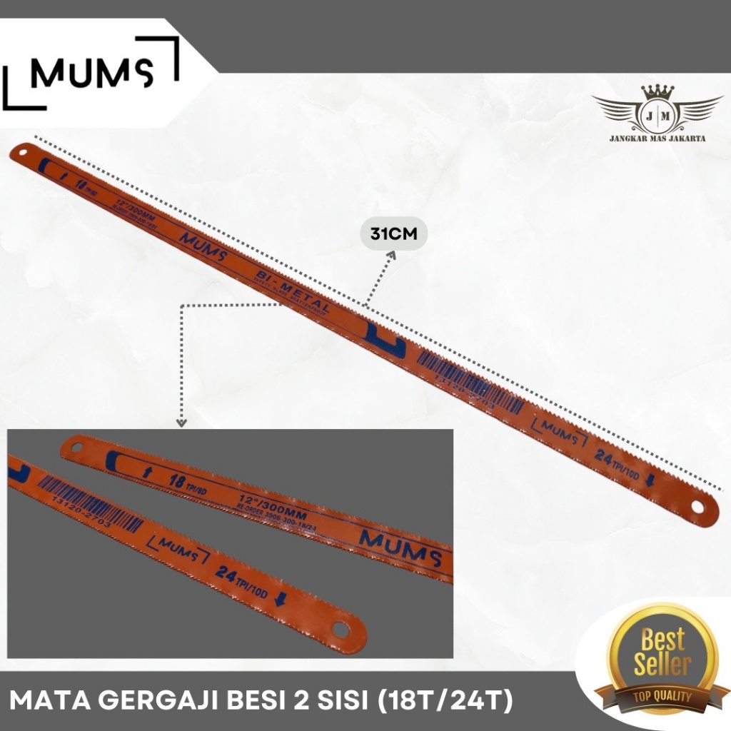 Mata Gergaji Besi 2 Sisi 2 Way 18T - 24T 12" Inch Bolak-Balik TERMURAH JKM