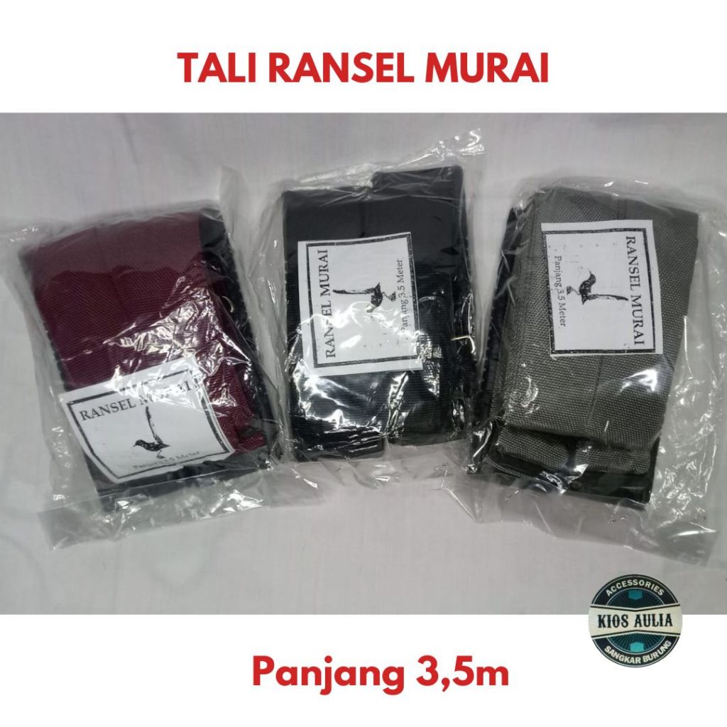 (GROSIR ECER) TALI TAS MURAI RANSEL GENDONGAN SANGKAR KANDANG BURUNG TEBAL PANJANG 3,5 METER