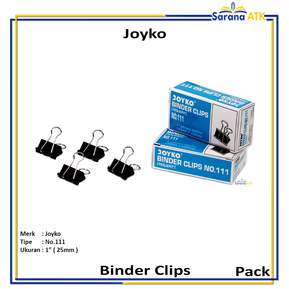 

JOYKO - Binder Clip Penjepit Kertas No.111 - Pack