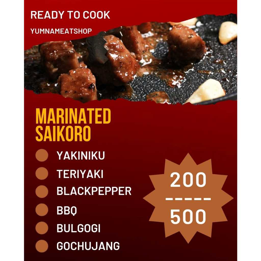 

Marinated Saikoro 200 Gram | 500 Gram | Blackpepper