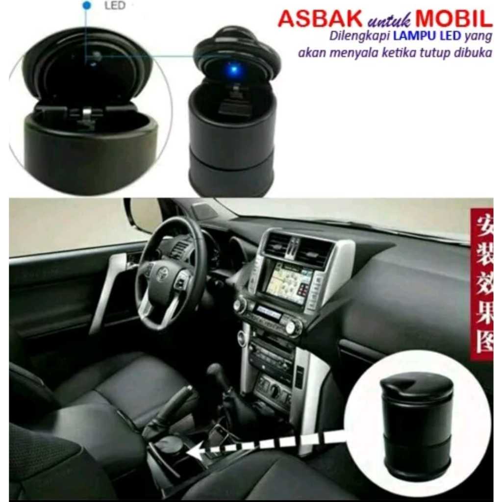 Asbak Rokok Tempat Abu Rokok Asbak LED Asbak Mobil Asbak Hitam Elegan