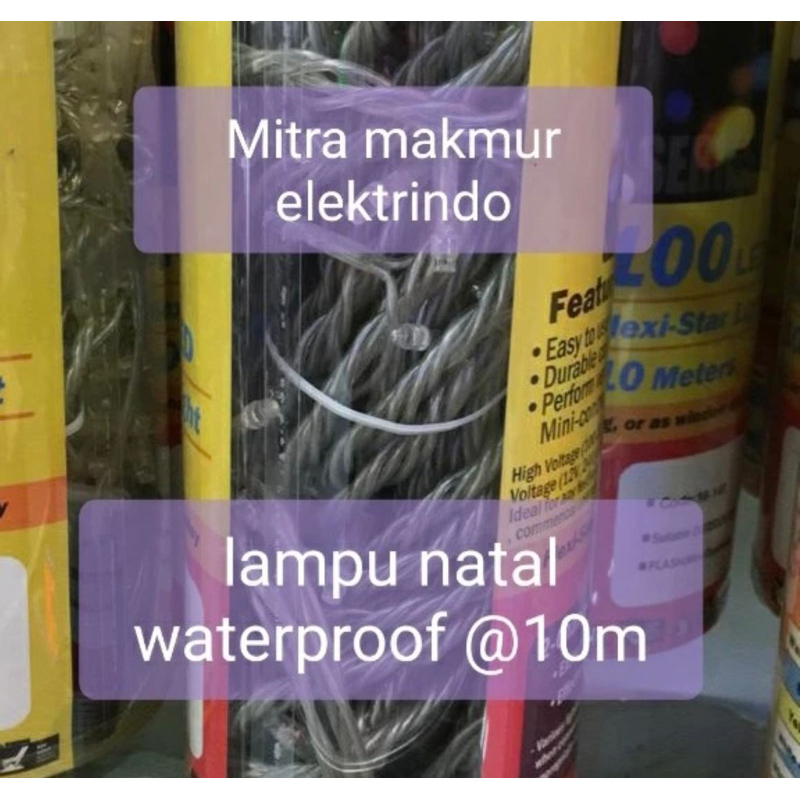 lampu natal waterproof Outdoor / lampu dekorasi waterproof outdoor 10m