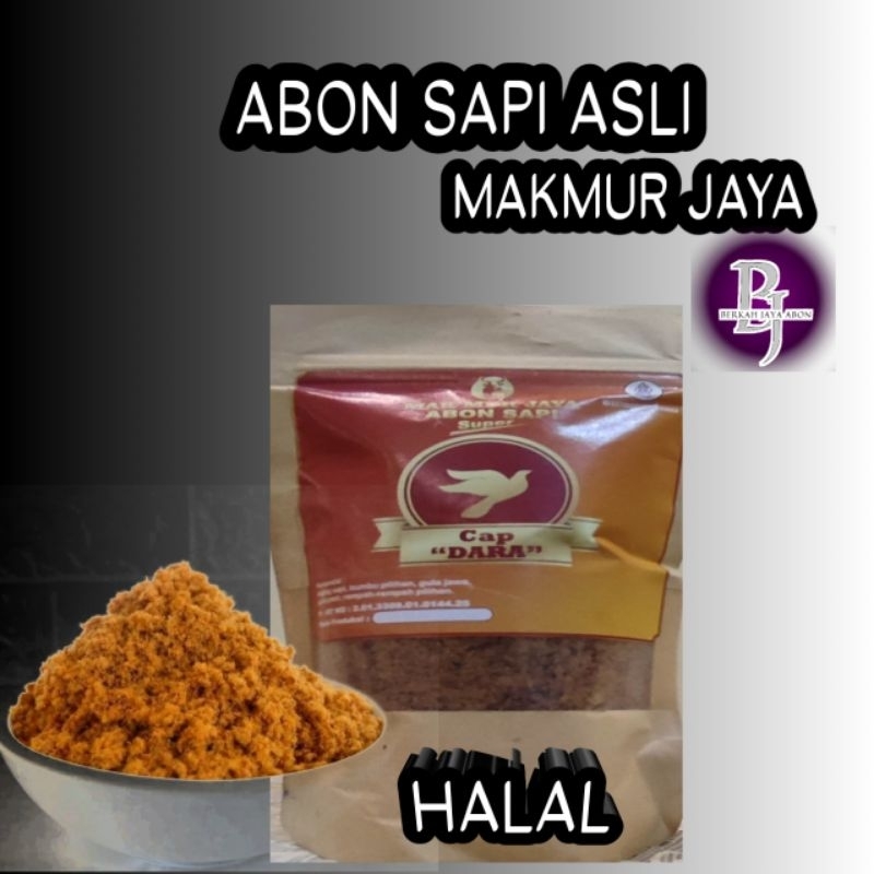 

Abon sapi asli Makmur jaya Cap Dara Abon Super Boyolali 500gr Halal