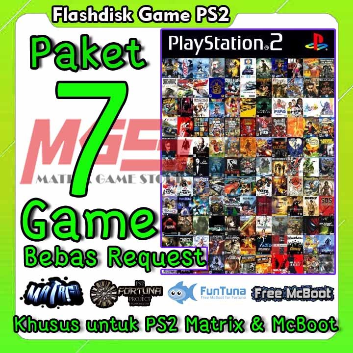 Paket 7 Game Flashdisk Game PS2 PS 2 Matrix McBoot Bebas Request