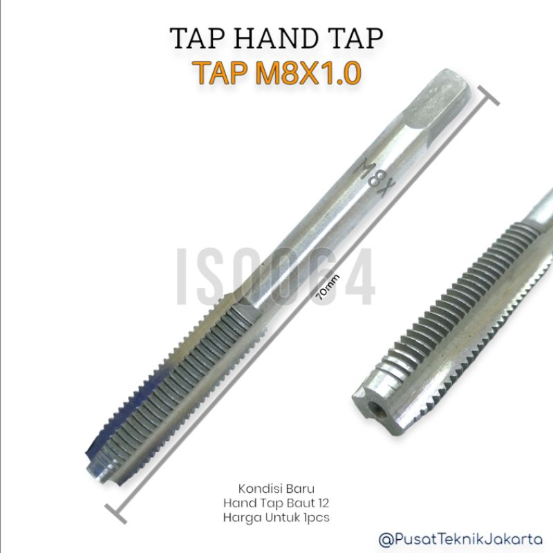 Tap hand tap 1pcs hand tap m8x1.0 bukan tap yamawa tap baut kunci 12 tap drat baut 12