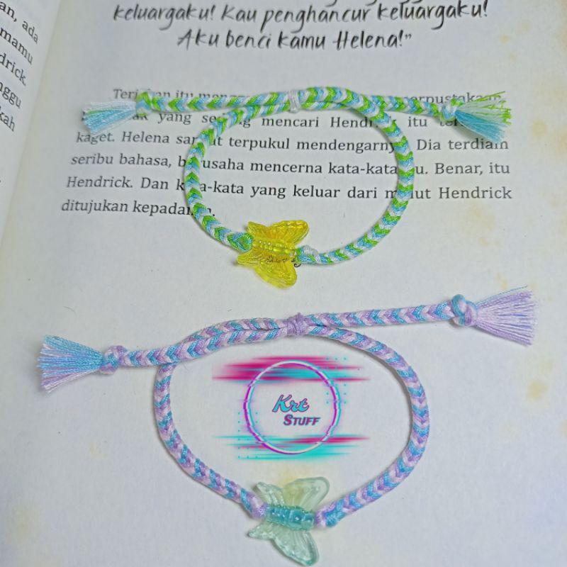 Gelang Tangan Tali | Gelang Tangan Kepang 6 | Gelang Tangan Benang | Gelang Tangan Kupu Kupu