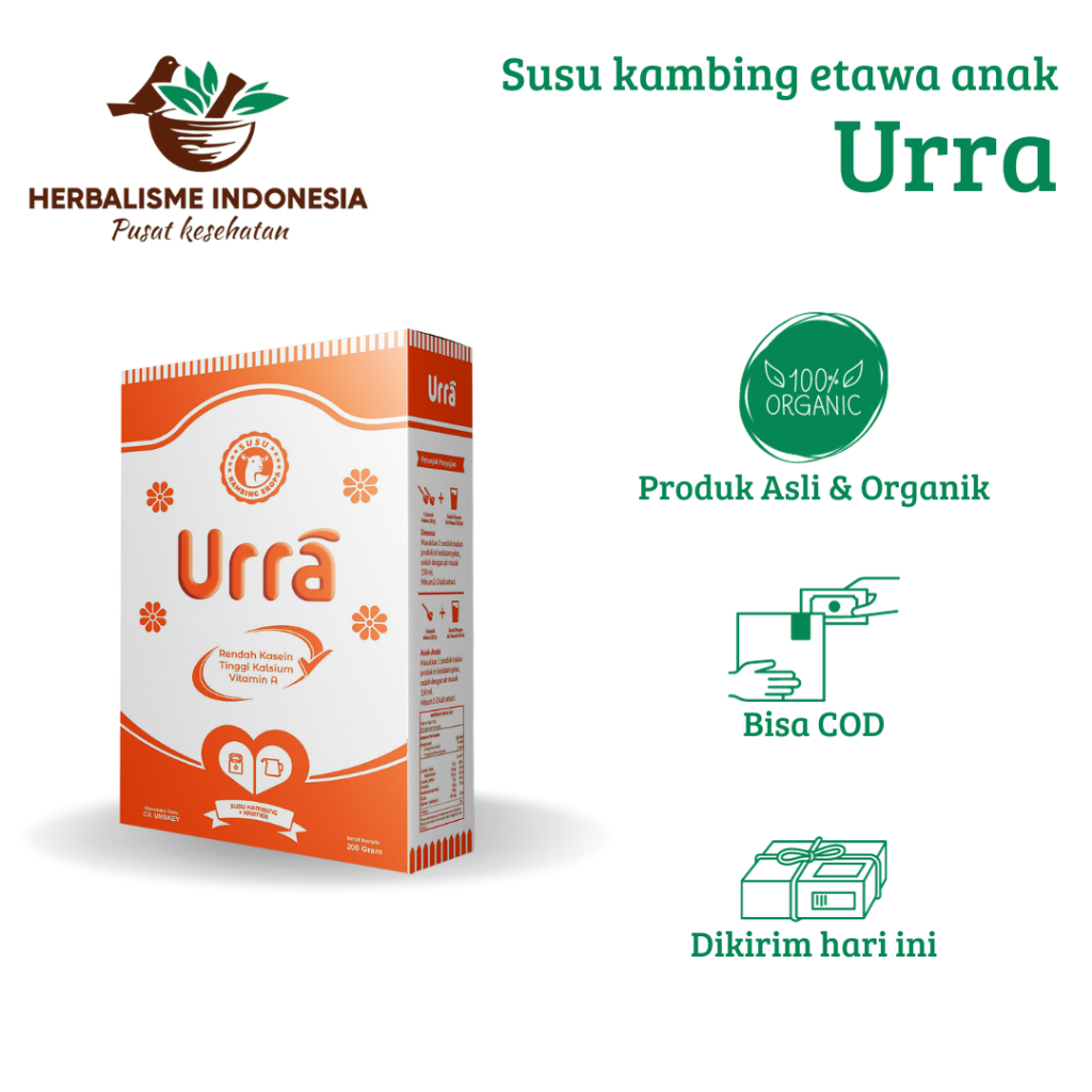 

SUSU KAMBING ASLI - SUSU URRA - SUSU PENGGEMUK & PENAMBAH BERAT BADAN ANAK/DEWASA BPOM - 200gr