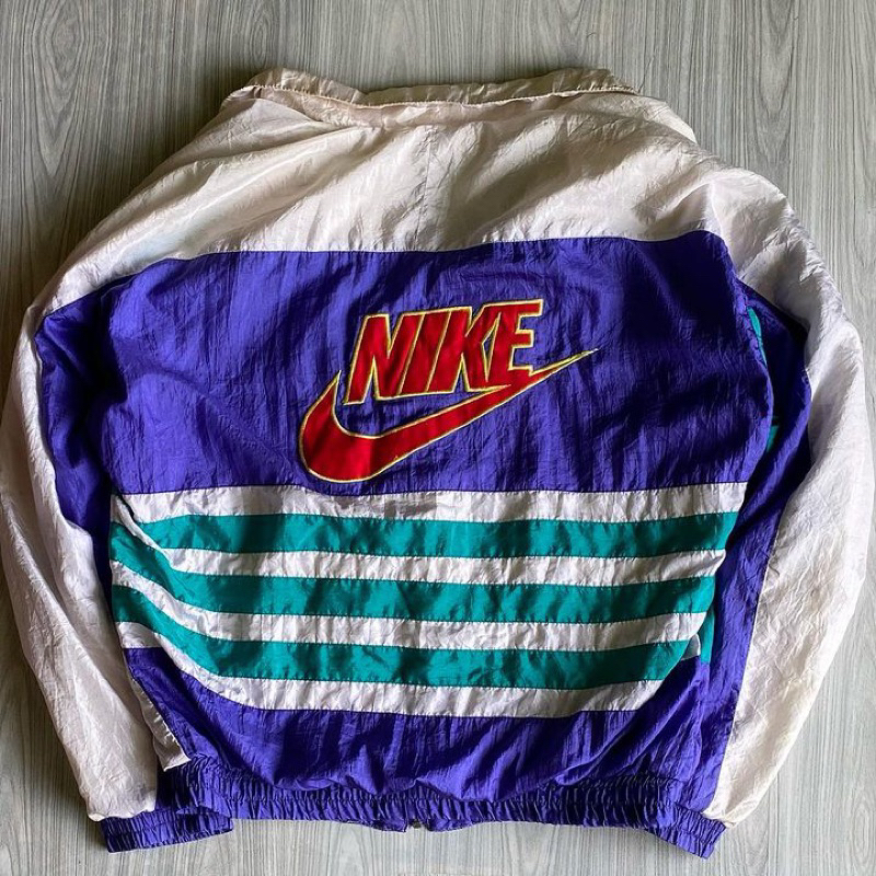 VINTAGE NIKE BIGSWOSH  COLORBLOCK WINDBREAKER JAKET