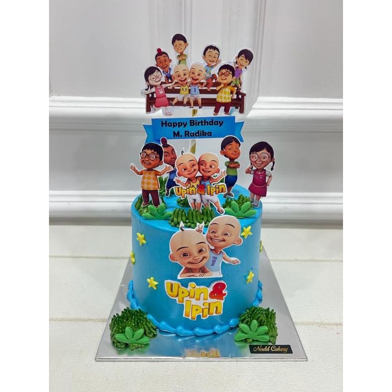 TOPPER UPIN & IPIN/TOPPER KUE ULANG TAHUN UPIN-IPIN/KUE TART