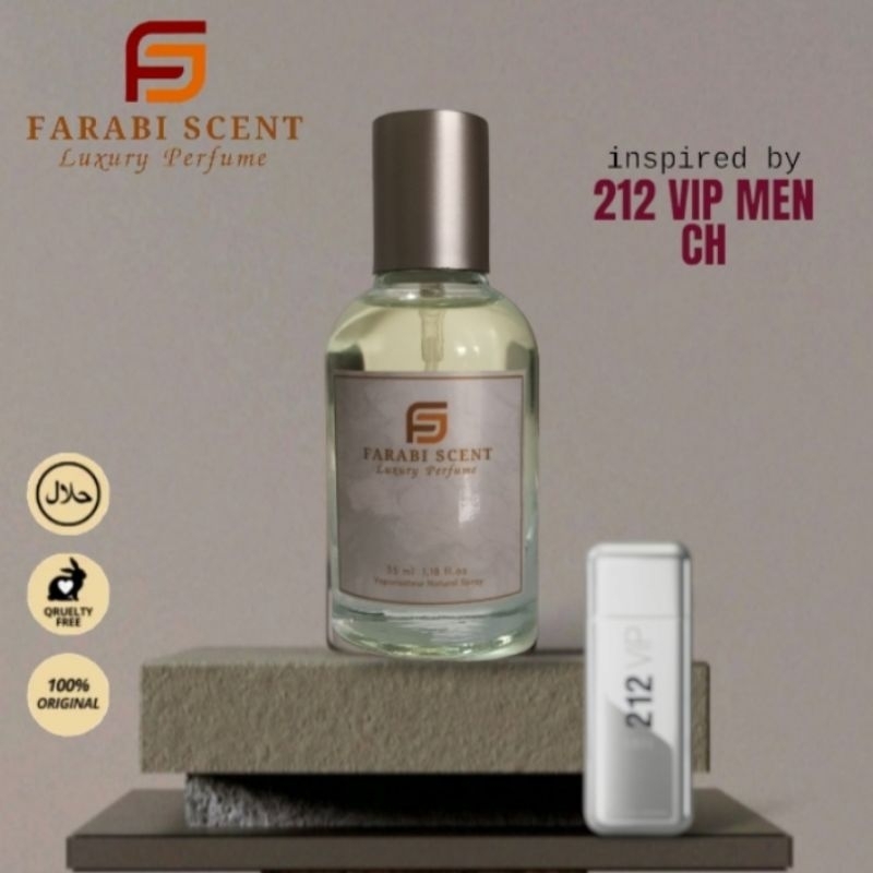 Farabi Scents Eau De Parfum CH 212 VIP MEN . Parfume Pria Tahan Lama Aroma Fresh Spicy Elagan Maskul