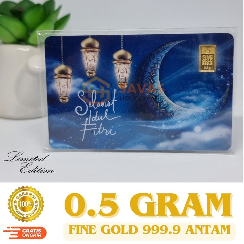 0.5 Gram Emas Antam Edisi Khusus Lebaran/Eid Mubarak(1000% Original)