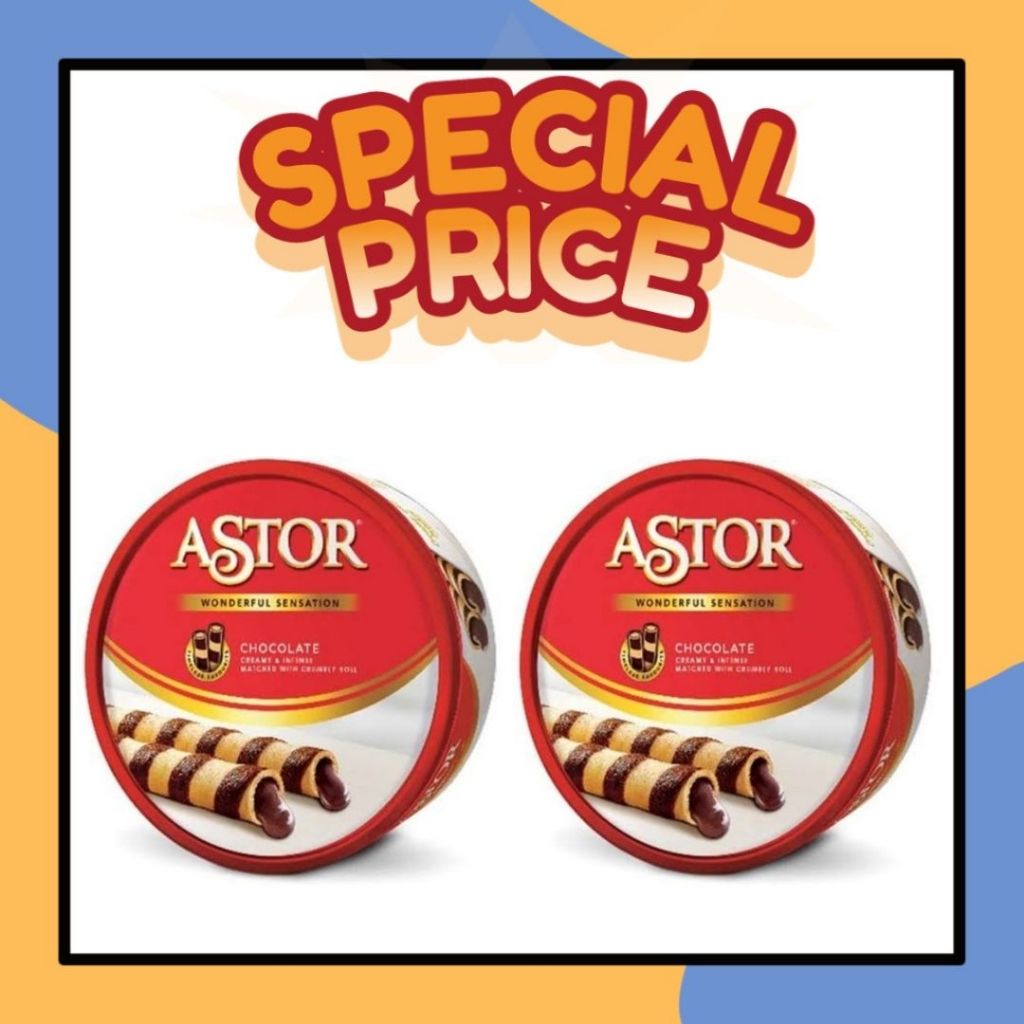 

Astor Wafers Stick Roll Chocolate 156gr Kaleng Bulat Wafer Stik Coklat Camilan Rolls Snack